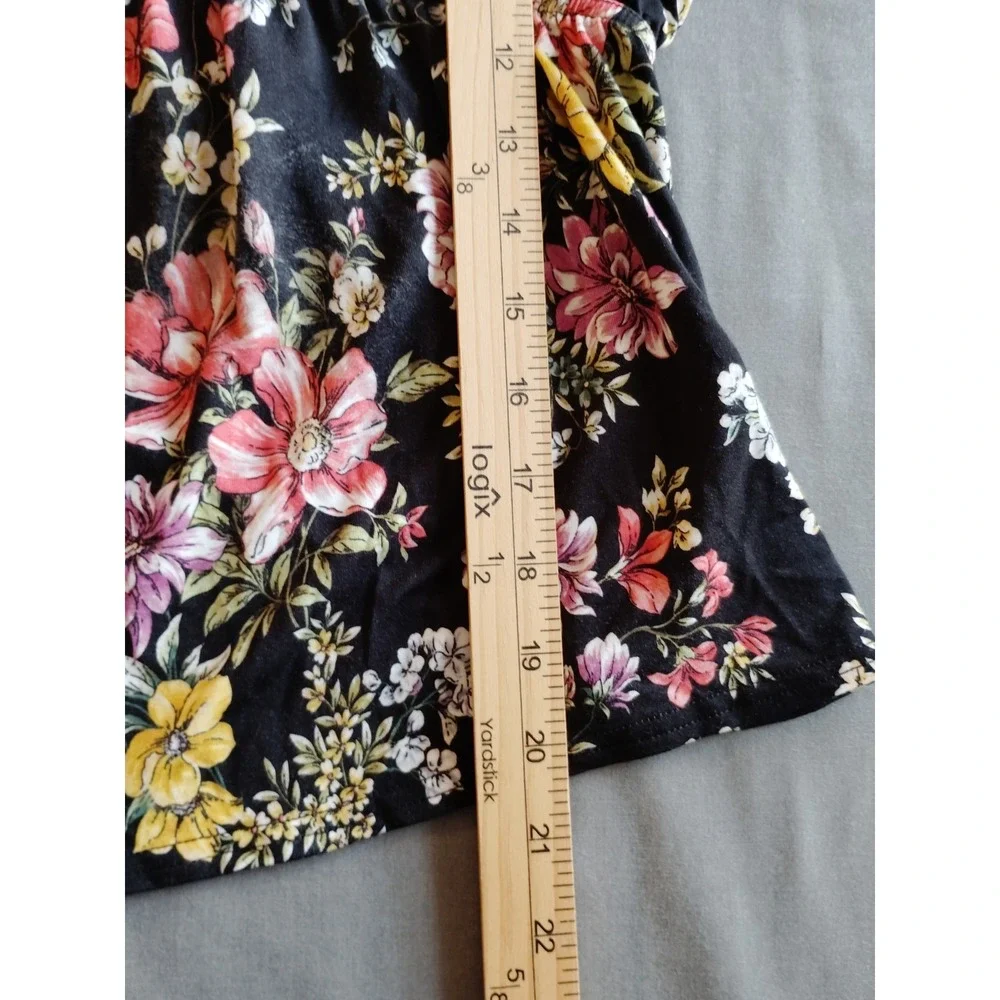 NWT 78 & Sunny Women Babydoll Floral Gypsy Sailwind V Neck Ruffle Top M-MSRP$69 - Picture 10 of 12